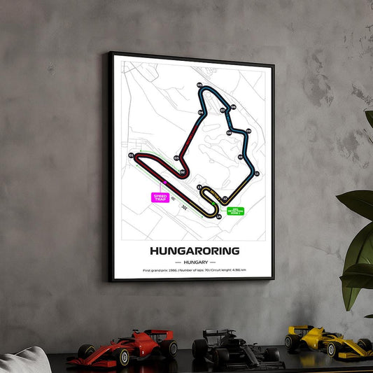 Uokvireni Hungaroring F1 Poster (50x70cm)