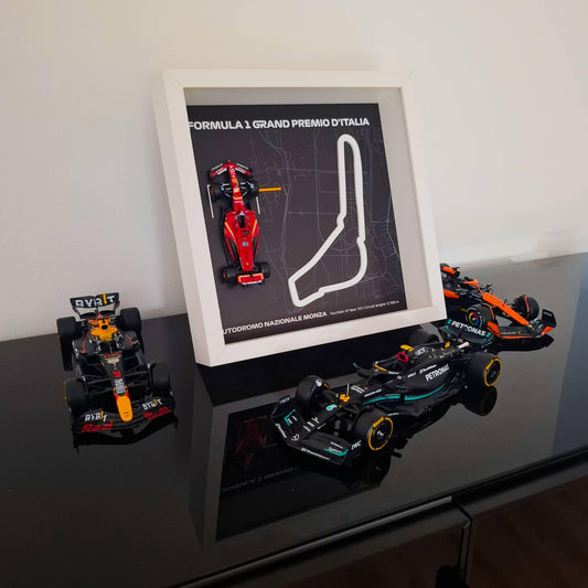 F1 Monza - D'Italia okvir: pleksiglas 3D staza s Formula 1 modelom