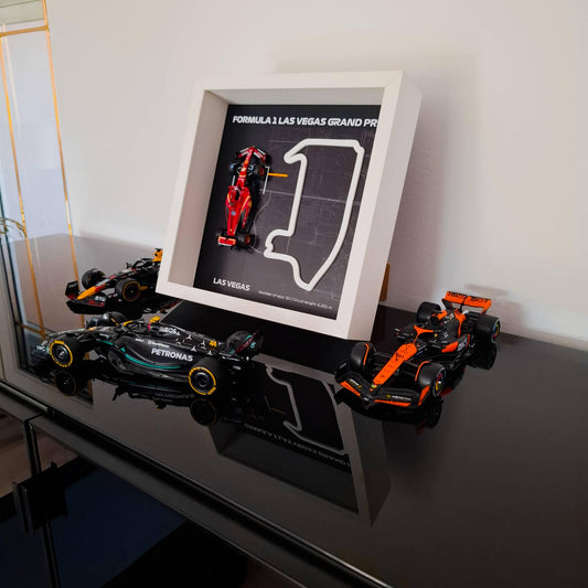 F1 Las Vegas okvir: pleksiglas 3D staza s Formula 1 modelom