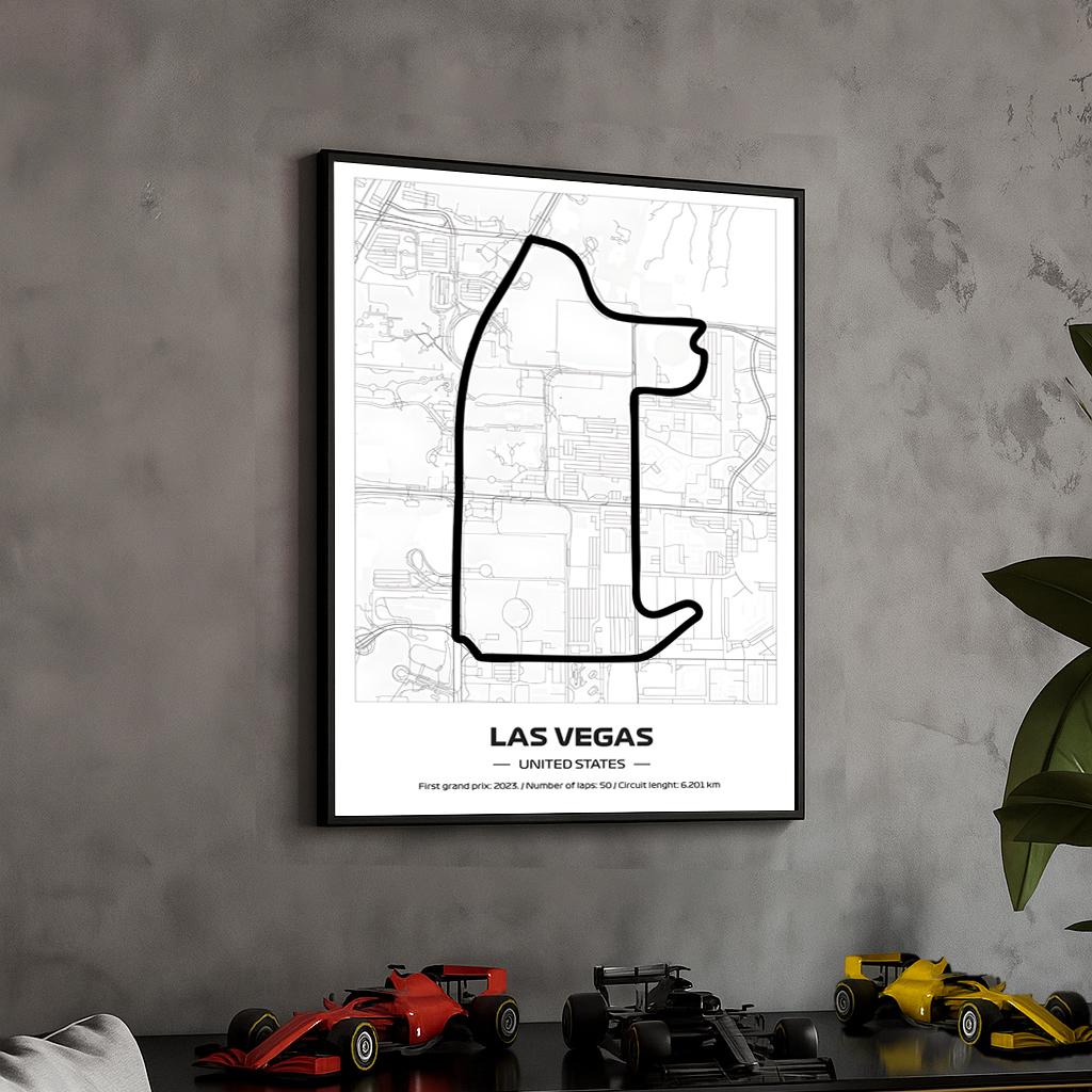 Uokvireni F1 Las Vegas Poster (50x70cm)