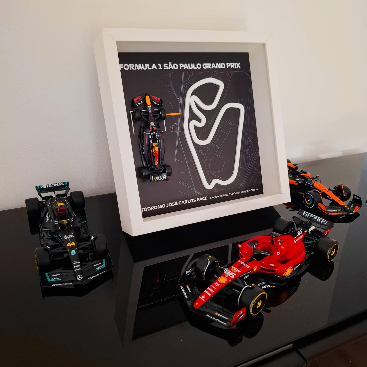 F1 Sao Paulo - Jose Carlos okvir: pleksiglas 3D staza s Formula 1 modelom