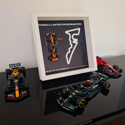 F1 United States (US) - Amerikas okvir: pleksiglas 3D staza s Formula 1 modelom