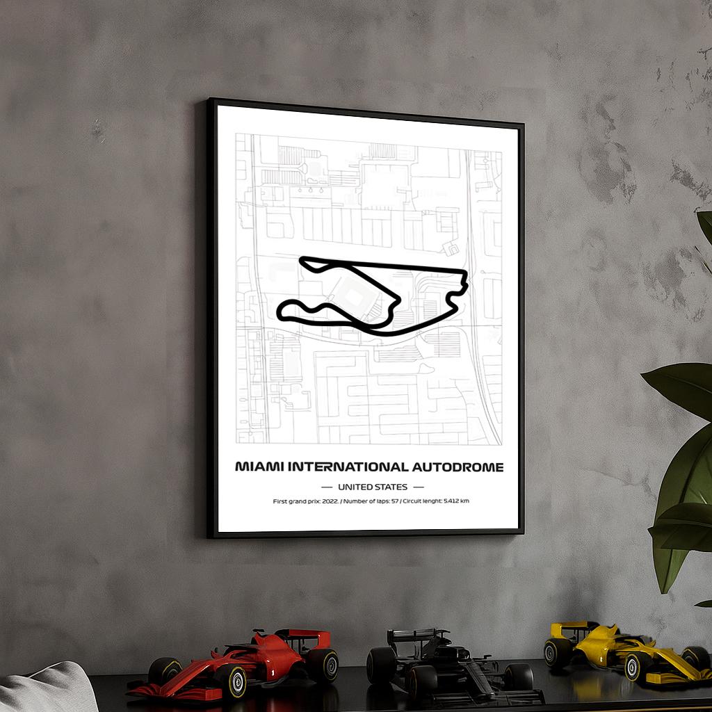 Uokvireni F1 Miami Grand Prix Poster (50x70cm)