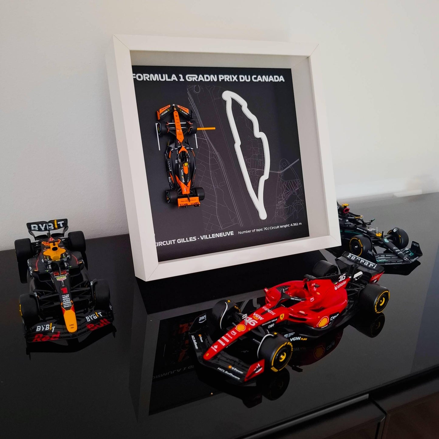 F1 Gilles Villeneuve - Canada okvir: pleksiglas 3D staza s Formula 1 modelom