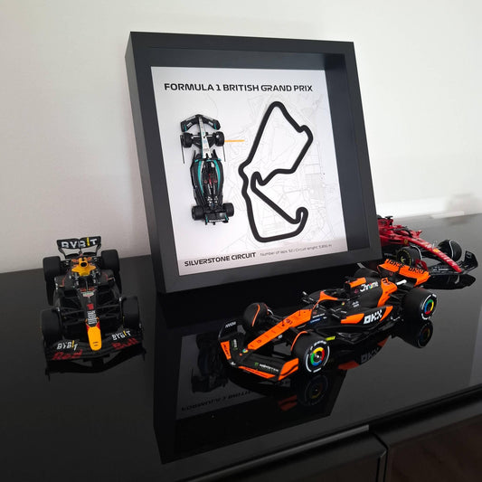 F1 Silverstone British okvir: pleksiglas 3D staza s Formula 1 modelom