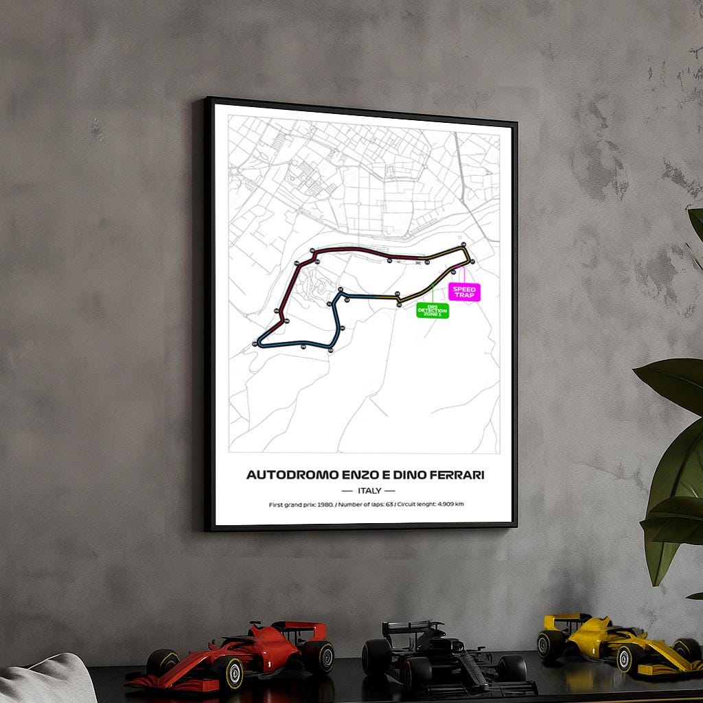 Uokvireni Emilia Romagna F1 Poster (50x70cm)