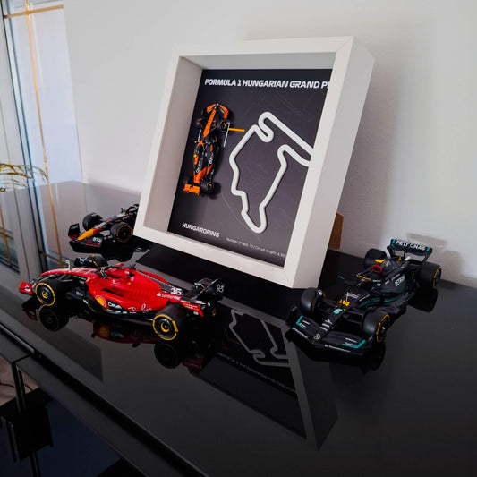 F1 Hungaroring - Hungarian okvir: pleksiglas 3D staza s Formula 1 modelom
