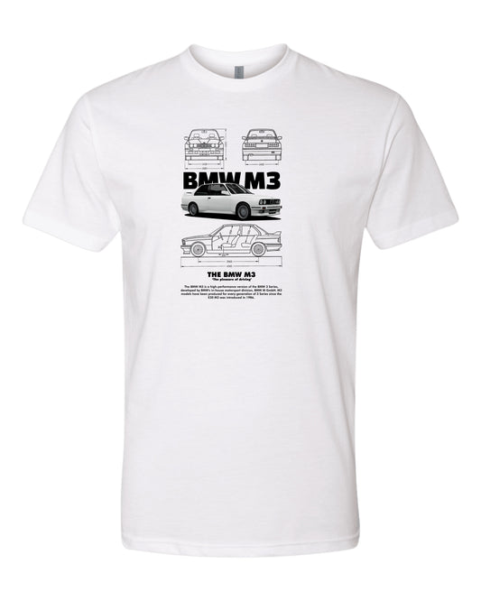 Bmw M3 W T-shirt (Various Colors and Sizes)