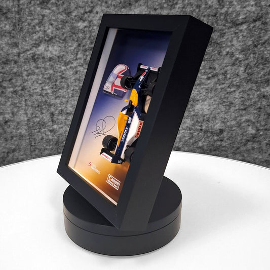 Nigel Mansell F1 okvir s Canon Wlliams Team (1:43) modelom - 3D kaciga i potpis