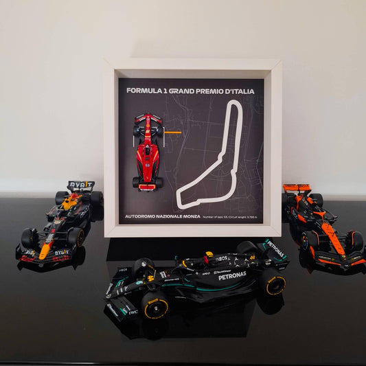 F1 Monza - D'Italia okvir: pleksiglas 3D staza s Formula 1 modelom