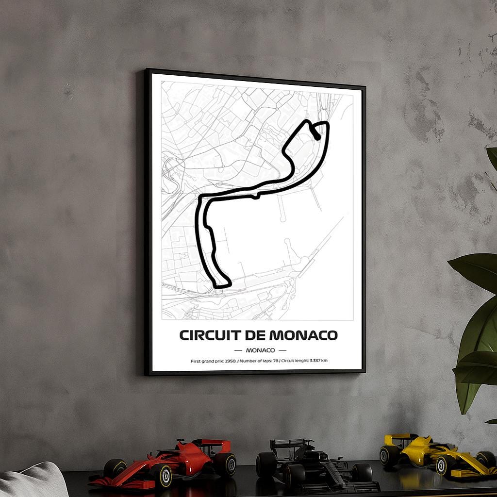 Uokvireni Monaco F1 Poster (50x70cm)