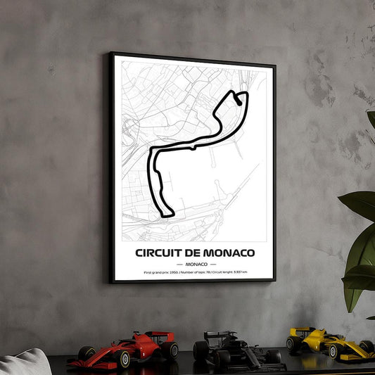 Uokvireni Monaco F1 Poster (50x70cm)