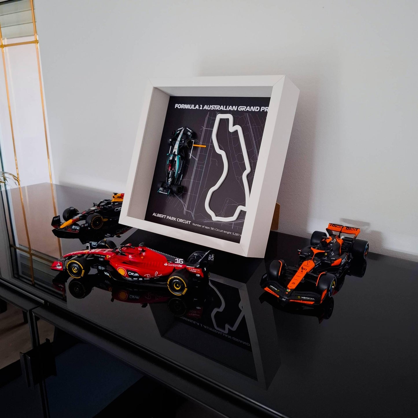 F1 Australia - Albert Park okvir: pleksiglas 3D staza s Formula 1 modelom