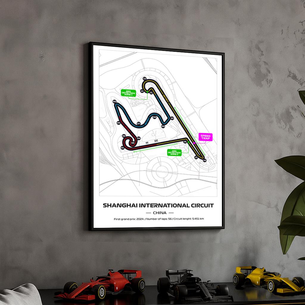 Uokvireni Shanghai F1 Poster (50x70cm)