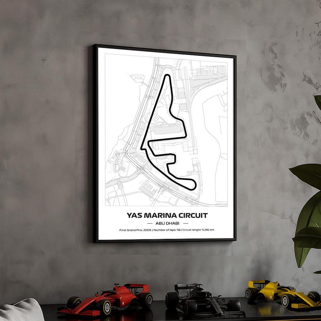 Uokvireni Yas Marina F1 Poster (50x70cm)