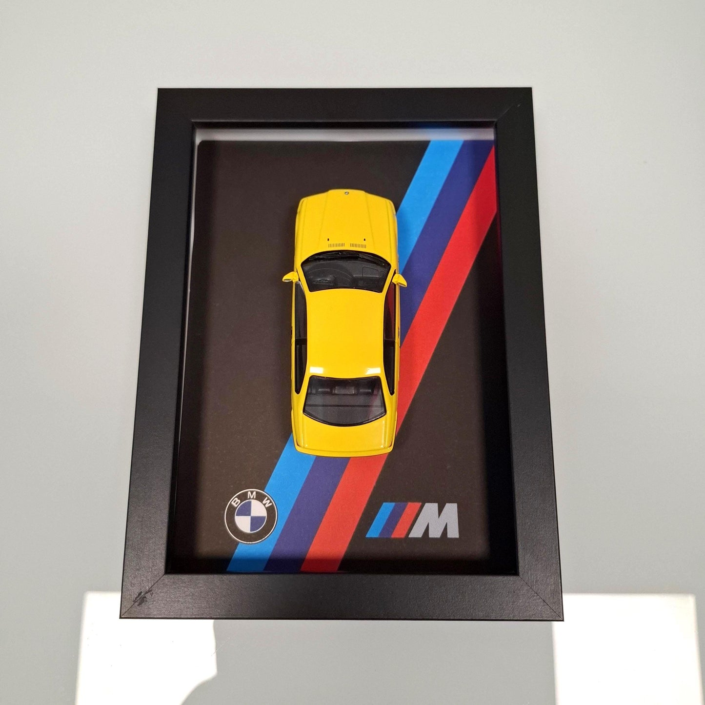 BMW M3 E36 Car Model Mounted on a Display Frame - Wall Art Gift