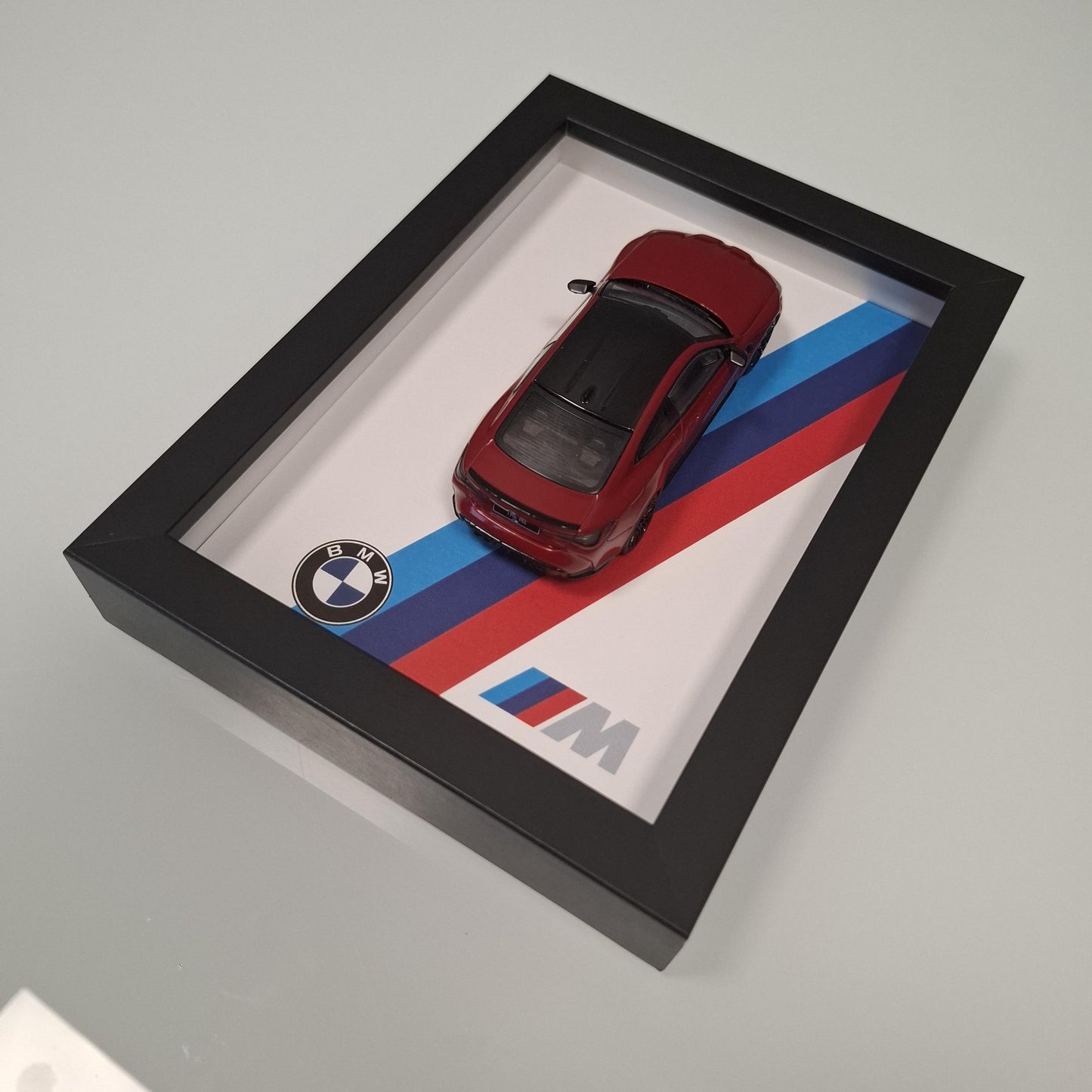 BMW M4 Car Model Mounted on a Display Frame - Wall Art Gift