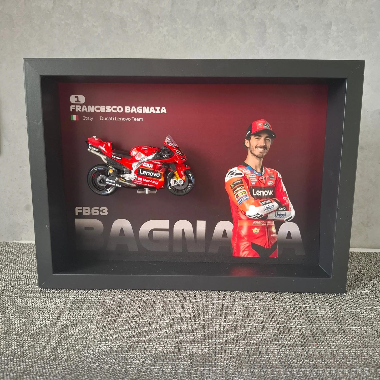 Francesco Bagnaia moto 3D okvir