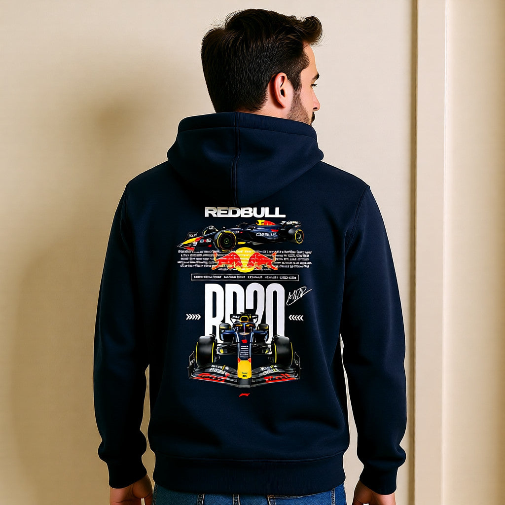 Max Verstappen Hoodie – RB Racing Champion Design | F1 Car Graphic | Navy blue