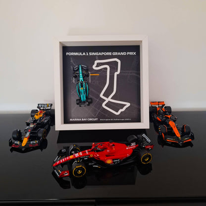 F1 Singapore - Marina Bay okvir: pleksiglas 3D staza s Formula 1 modelom