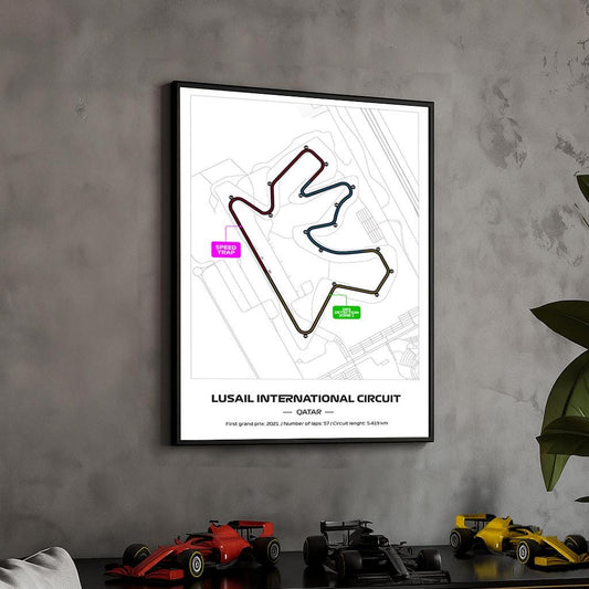 Uokvireni Lusail F1 Poster (50x70cm)