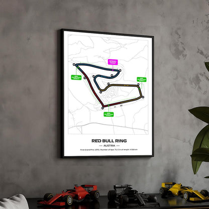 Uokvireni Red Bull Ring F1 Poster:  (50x70cm)