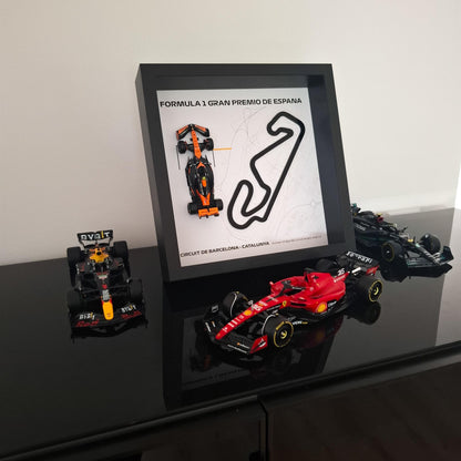 F1 Barcelona - Catalunya okvir: pleksiglas 3D staza s Formula 1 modelom