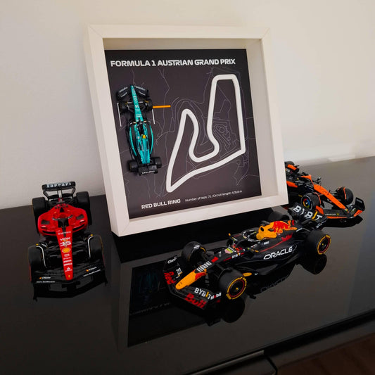 F1 Austrian - Red Bull Ring okvir: pleksiglas 3D staza s Formula 1 modelom