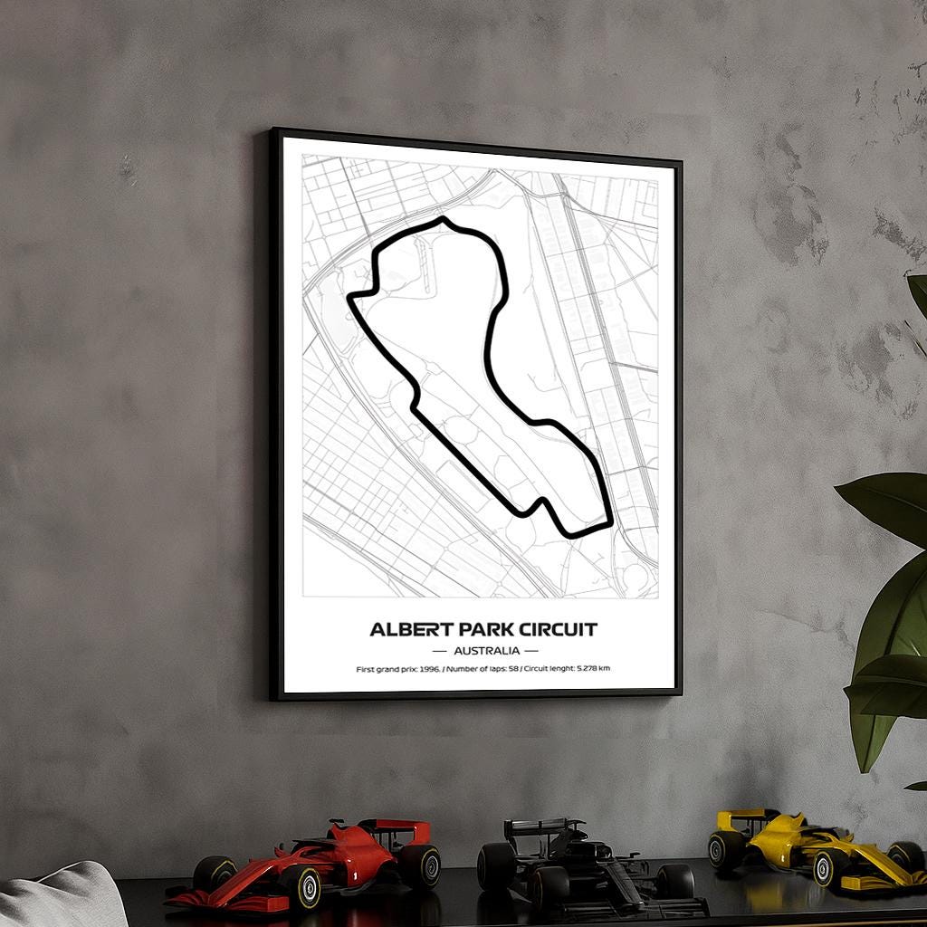 Uokvireni Albert Park F1 Poster (50x70cm)