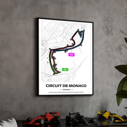 Uokvireni Monaco Grand Prix Poster: Formula 1 (50x70cm)