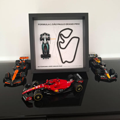 F1 Sao Paulo okvir: pleksiglas 3D staza s Formula 1 modelom