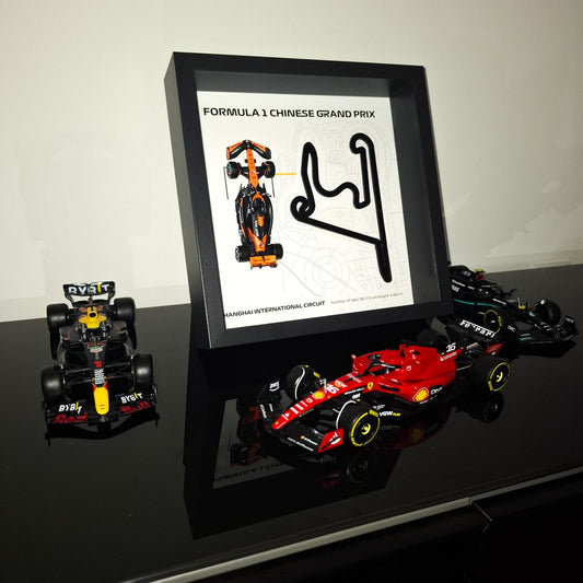 F1 Shanghai okvir: pleksiglas 3D staza s Formula 1 modelom
