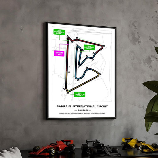 Uokvireni Bahrain Formula 1 Poster:  (50x70cm)