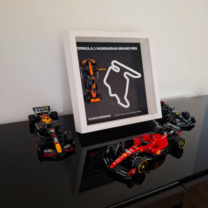 F1 Hungaroring - Hungarian okvir: pleksiglas 3D staza s Formula 1 modelom