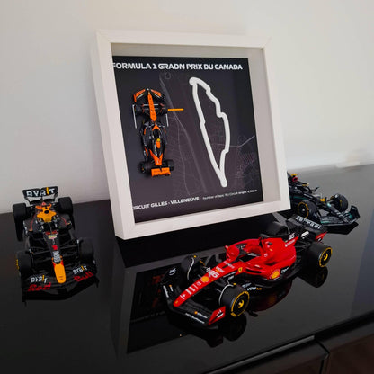 F1 Gilles Villeneuve - Canada okvir: pleksiglas 3D staza s Formula 1 modelom
