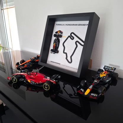 F1 Hungarian okvir: Hungaroring Pleksiglas 3D staza s Formula 1 modelom