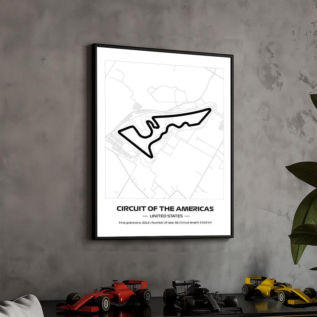 Uokvireni F1 Austin Poster (50x70cm)