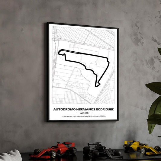 Uokvireni F1 Hermanos Rodriguez Poster (50x70cm)