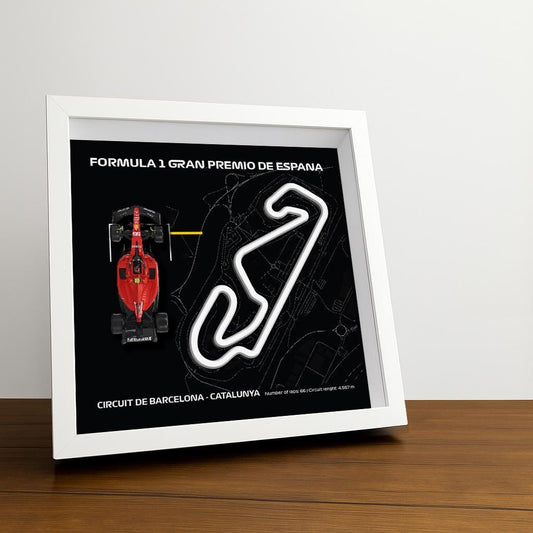 F1 Barcelona okvir - 3D pleksiglas staza s Formula 1 modelom