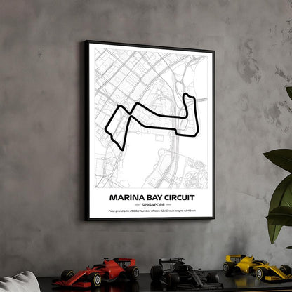 Uokvireni Formula 1 Marina Bay Poster: Singapore Grand Prix (50x70cm)