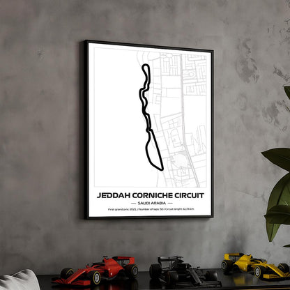 Uokvireni Formula 1 Jeddah Poster (50x70cm)