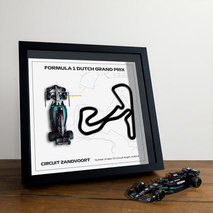 F1 Zandvoort - Dutch okvir: pleksiglas 3D staza s Formula 1 modelom