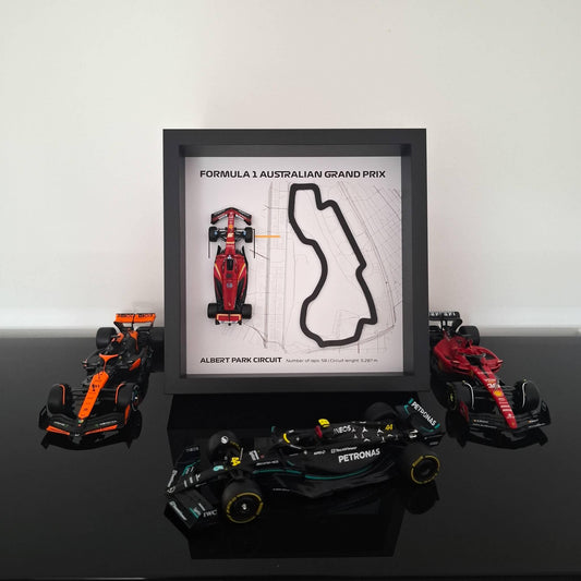 F1 Australian okvir: Albert Park staza, pleksiglas 3D staza s Formula 1 modelom