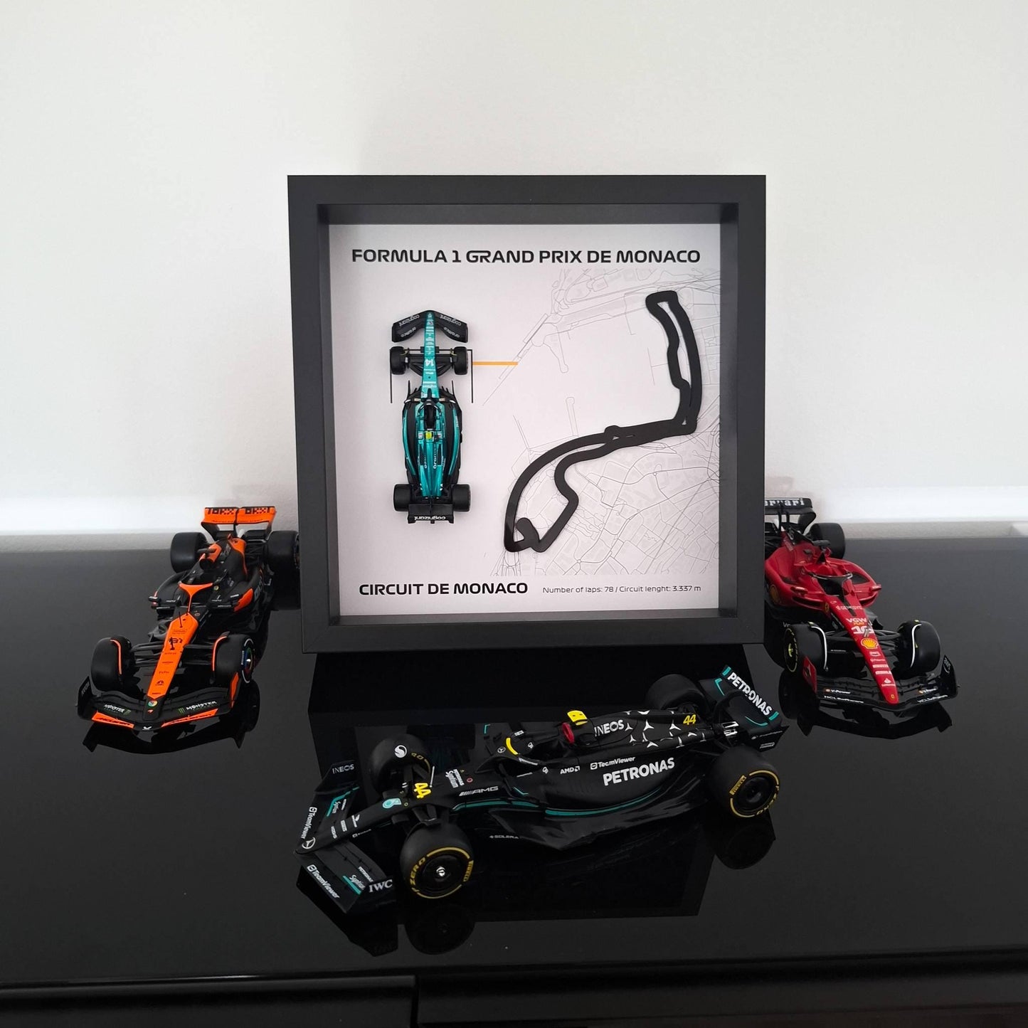 F1 Monaco okvir: pleksiglas 3D staza s Formula 1 modelom