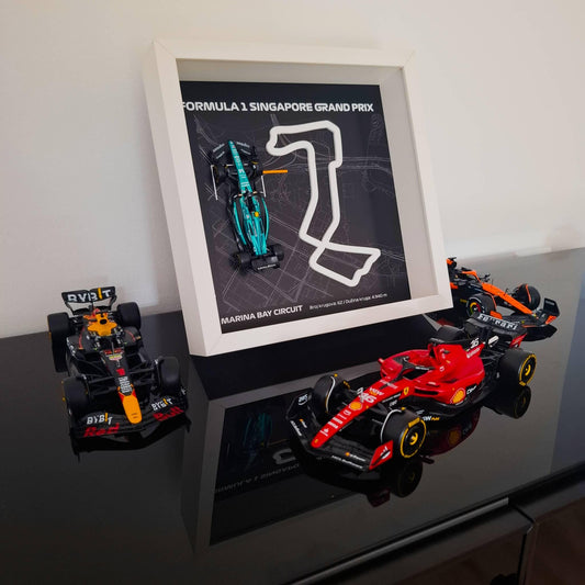 F1 Singapore - Marina Bay okvir: pleksiglas 3D staza s Formula 1 modelom