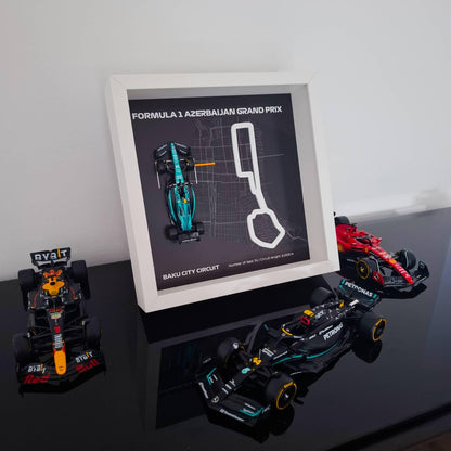 F1 Azerbaijan - Baku City okvir: pleksiglas 3D staza s Formula 1 modelom