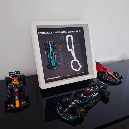 F1 Azerbaijan - Baku City okvir: pleksiglas 3D staza s Formula 1 modelom