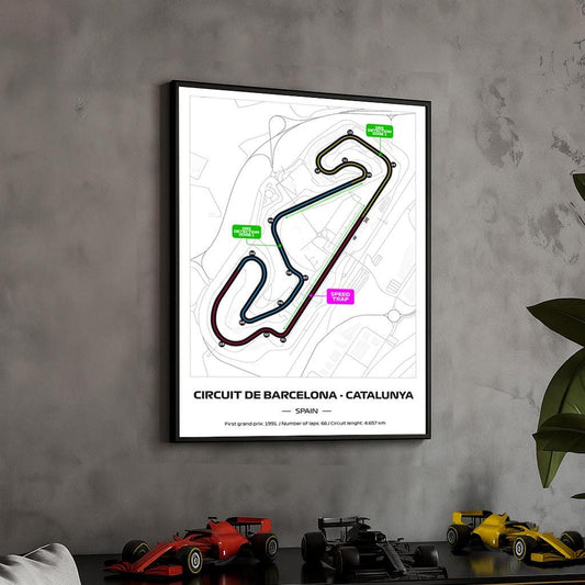 Uokvireni F1 Catalunya Poster (50x70cm)