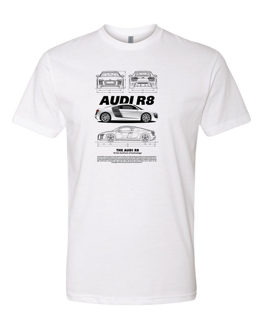 Audi R8 1 T-shirt (Various Colors and Sizes)