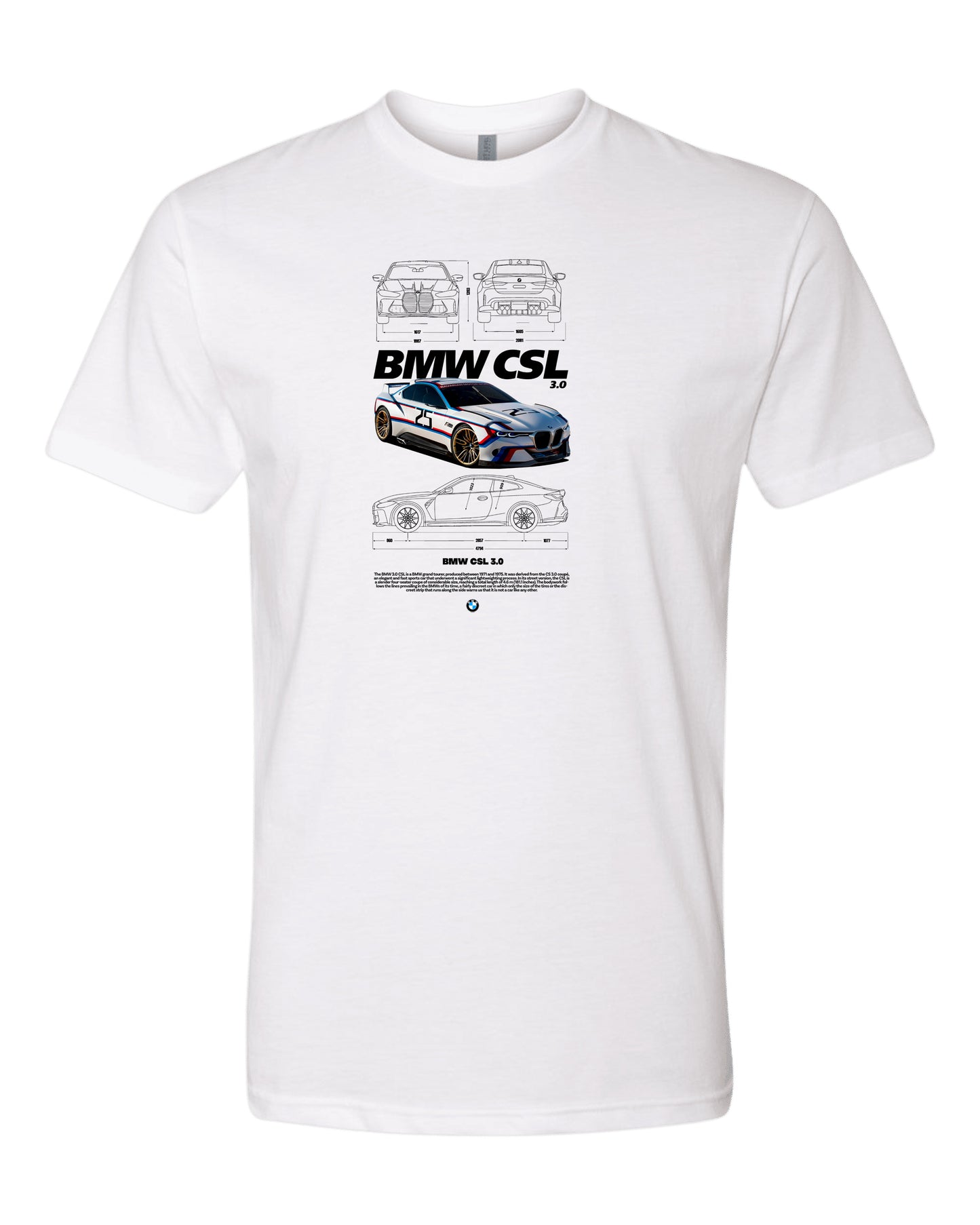 Bmw Csl 2 T-shirt (Various Colors and Sizes)